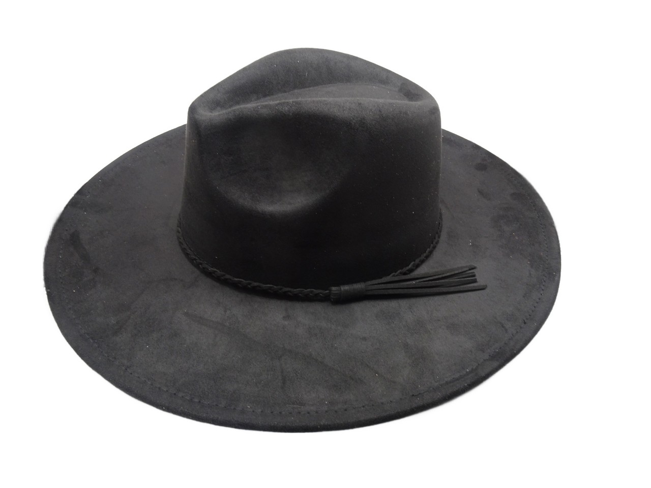 (image for) Vegan suede Wide brim hat - BLACK